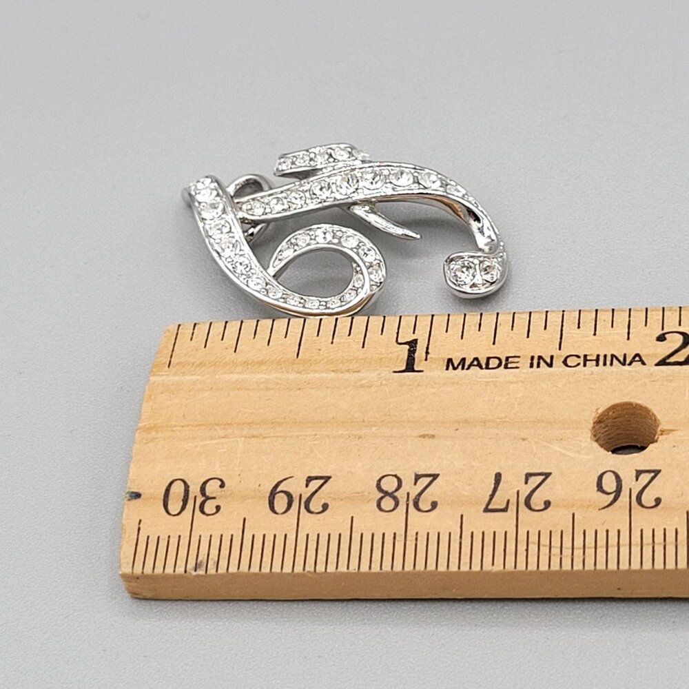 Vintage Nolan Miller Letter F Pendant Cursive Script Pave Set Crystals - Picture 6 of 7